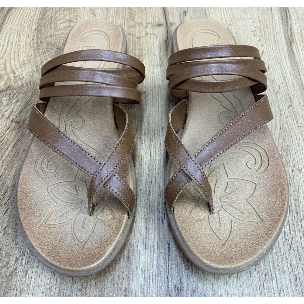 BOC Shoes Womens Black Faux Leather Strappy Slip-On Sandals Size 10 - Picture 4 of 16